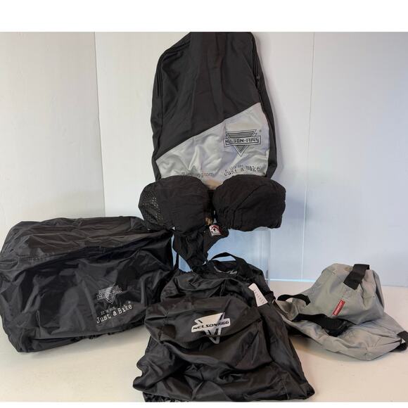 Motorcycle Accessories Bundle 3 Raincovers 2 Do Wraps 1 Reflective Backpack - Picture 1 of 14